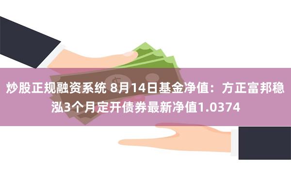 炒股正规融资系统 8月14日基金净值：方正富邦稳泓3个月定开债券最新净值1.0374