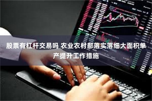 股票有杠杆交易吗 农业农村部落实落细大面积单产提升工作措施